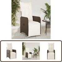 Gartensessel Verstellbar mit Kissen Braun Poly Rattan - Gartenstuhl - Relaxsessel - Outdoor Möbel - Gartenmöbel - Polyethylen Rattan von VIDAXL