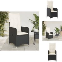 Gartensessel Verstellbar mit Kissen Schwarz Poly Rattan - Gartenstuhl - Relaxsessel - Loungesessel - Outdoor Möbel - Gartenmöbel von VIDAXL