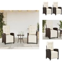 Gartensessel mit Fußteil 2 Stk. Verstellbar Braun Poly Rattan - Gartenstuhl - Gartenmöbel - Rattan Möbel - Ausziehbarer Gartenstuhl - Höhenverstellbar Gartensessel mit Fußteil 2 Stk. Verstellbar Braun Poly Rattan - Gartenstuhl - Gartenmöbel - Rattan Möbel - Ausziehbarer Gartenstuhl - Höhenverstellbar von VIDAXL