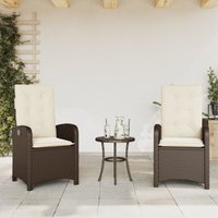 Vidaxl - Gartensessel mit Kissen 2 Stk. Verstellbar Braun Poly Rattan Vidaxl - Gartensessel mit Kissen 2 Stk. Verstellbar Braun Poly Rattan von VIDAXL
