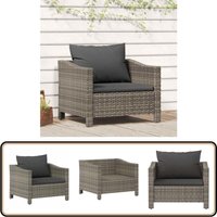 Gartensessel mit Kissen Grau Poly Rattan - Gartensessel - Outdoor-Sessel - Terrassenstuhl - Lounge Chair - Polyrattan von VIDAXL