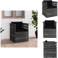 Gartensessel mit Kissen Kiefernholz - Gartensessel - Lounge Sessel - Outdoor Möbel - Gartenmöbel - Kiefernholz von VIDAXL