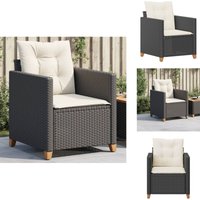 Gartensessel mit Kissen Schwarz Poly Rattan - Gartensessel - Gartenstuhl - Outdoor Möbel - Rattan Stuhl - Polyethylen Furniture von VIDAXL