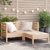 Gartensofa 2-Sitzer mit Hocker Massivholz Kiefer - Vidaxl von VIDAXL