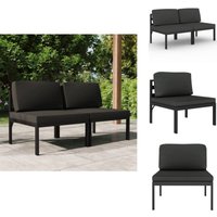 Gartensofa 2-Sitzer mit Kissen Aluminium Anthrazit - Gartensofa - Outdoor Möbel - Lounge Set - Alu Sofa - Anthrazit Sofa Gartensofa 2-Sitzer mit Kissen Aluminium Anthrazit - Gartensofa - Outdoor Möbel - Lounge Set - Alu Sofa - Anthrazit Sofa von VIDAXL
