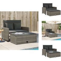 Gartensofa 2-Sitzer mit Kissen Grau Poly Rattan - Gartensofa - Outdoor-Sofa - Rattan-Sofa - 2-Sitzer-Sofa - Lounge-Set von VIDAXL