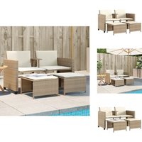 Gartensofa 2-Sitzer mit Tisch und Hockern Beige Poly Rattan - Gartenmöbel - Outdoor-Möbel - Rattanmöbel - Gartengestell - Lounge Set Gartensofa 2-Sitzer mit Tisch und Hockern Beige Poly Rattan - Gartenmöbel - Outdoor-Möbel - Rattanmöbel - Gartengestell - Lounge Set von VIDAXL
