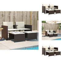 Gartensofa 2-Sitzer mit Tisch und Hockern Braun Poly Rattan - Outdoor-Möbel - Gartenmöbel - Esszimmerset - Lounge Set - Balkonmöbel Gartensofa 2-Sitzer mit Tisch und Hockern Braun Poly Rattan - Outdoor-Möbel - Gartenmöbel - Esszimmerset - Lounge Set - Balkonmöbel von VIDAXL