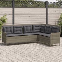 Gartensofa in L-Form mit Kissen Grau Poly Rattan - Vidaxl Gartensofa in L-Form mit Kissen Grau Poly Rattan - Vidaxl von VIDAXL