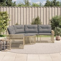 Gartensofa in L-Form mit Kissen und Fußbank Beige Poly Rattan - Vidaxl Gartensofa in L-Form mit Kissen und Fußbank Beige Poly Rattan - Vidaxl von VIDAXL