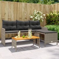 Gartensofa in L-Form mit Tisch und Kissen Grau Poly Rattan Vidaxl 80601 Gartensofa in L-Form mit Tisch und Kissen Grau Poly Rattan Vidaxl 80601 von VIDAXL