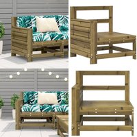 Gartensofa mit Armlehne 69x62x70,5 cm Kiefernholz Imprägniert - Holz Gartenmöbel - Kiefernholz Möbel - Gartensofa - Lounge Set - Balkonmöbel - Home & von VIDAXL