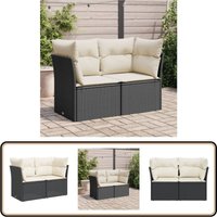 Gartensofa mit Kissen 2-Sitzer Schwarz Poly Rattan - Outdoor Möbel - Gartensofa - Ecksofa - Balkonmöbel - Gartenlounge Gartensofa mit Kissen 2-Sitzer Schwarz Poly Rattan - Outdoor Möbel - Gartensofa - Ecksofa - Balkonmöbel - Gartenlounge von VIDAXL