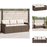 Gartensofa mit Kissen 3-Sitzer Braun Poly Rattan - Outdoor Möbel - Gartensofa - 3-Sitzer Sofa - Rattan Sofa - Gartenlounge Gartensofa mit Kissen 3-Sitzer Braun Poly Rattan - Outdoor Möbel - Gartensofa - 3-Sitzer Sofa - Rattan Sofa - Gartenlounge von VIDAXL