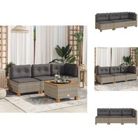 Gartensofa mit Kissen 3-Sitzer Grau Poly Rattan - Gartensofa - Outdoor Möbel - Gartenmöbel - Lounge Set - Rattan Gartenmöbel von VIDAXL