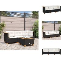 Gartensofa mit Kissen 3-Sitzer Schwarz Poly Rattan - Gartensofa - Outdoor Möbel - Lounge Set - Balkonmöbel - Esszimmerset von VIDAXL