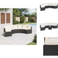 Gartensofa mit Kissen Halbrund Schwarz Poly-Rattan - Gartensofa - Halbrunder Gartensofa - Outdoor Sofa - Terrassenmöbel - Gartenmöbel Set Gartensofa mit Kissen Halbrund Schwarz Poly-Rattan - Gartensofa - Halbrunder Gartensofa - Outdoor Sofa - Terrassenmöbel - Gartenmöbel Set von VIDAXL