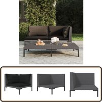 Gartensofa mit Kissen Halbrundes Poly Rattan - Gartensofa - Outdoor Möbel - Balkonmöbel - Lounge Set - Rattan Gartenmöbel von VIDAXL