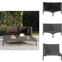 Gartensofa mit Kissen Halbrundes Poly Rattan - Gartensofa - Outdoor Möbel - Balkonmöbel - Lounge Set - Rattan Gartenmöbel von VIDAXL