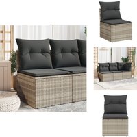 Gartensofa ohne Armlehnen mit Kissen Hellgrau Poly Rattan - Outdoor Möbel - Gartengestelle - Lounge Sofa - Gartenstuhl - Rattan Gartenmöbel Gartensofa ohne Armlehnen mit Kissen Hellgrau Poly Rattan - Outdoor Möbel - Gartengestelle - Lounge Sofa - Gartenstuhl - Rattan Gartenmöbel von VIDAXL