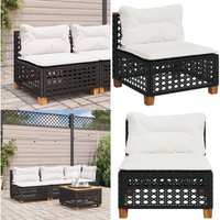 Gartensofa ohne Armlehnen mit Kissen Schwarz Poly Rattan - Outdoor Möbel - Gartenmöbel - Sonnenschirm - Lounge Set - Esstisch - Home & Living Gartensofa ohne Armlehnen mit Kissen Schwarz Poly Rattan - Outdoor Möbel - Gartenmöbel - Sonnenschirm - Lounge Set - Esstisch - Home & Living von VIDAXL