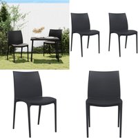 Gartenstühle 2 Stk. Anthrazit 50x46x80 cm Polypropylen - Gartenstühle - Outdoor Möbel - Terrassentisch - Balkonmöbel - Stapelbarer Stuhl - Home & von VIDAXL