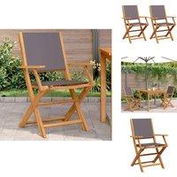 Gartenstühle 2 Stk. Anthrazit Massivholz Akazie & Stoff - Gartensaßsessel - Gartenstuhl - Holzstuhl - Akasienholzmöbel - Balkonmöbel von VIDAXL
