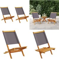 Gartenstühle 2 Stk. Anthrazit Massivholz Akazie & Stoff - Gartenzubehör - Gartenstühle - Holzstühle - Akasienholzmöbel - Outdoor Möbel - Home & Living von VIDAXL