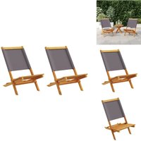 Gartenstühle 2 Stk. Anthrazit Massivholz Akazie & Stoff - Gartenzubehör - Gartenstühle - Holzstühle - Akasienholzmöbel - Outdoor Möbel von VIDAXL