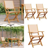 Gartenstühle 2 Stk. Beige Massivholz Akazie & Stoff - Gartensaßsessel - Gartenstühle - Holzstühle - Akzientmöbel - Balkonmöbel - Home & Living von VIDAXL
