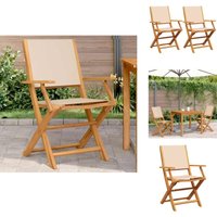 Gartenstühle 2 Stk. Beige Massivholz Akazie & Stoff - Gartensaßsessel - Gartenstühle - Holzstühle - Akzientmöbel - Balkonmöbel Gartenstühle 2 Stk. Beige Massivholz Akazie & Stoff - Gartensaßsessel - Gartenstühle - Holzstühle - Akzientmöbel - Balkonmöbel von VIDAXL