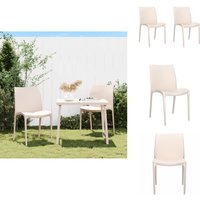 Gartenstühle 2 Stk. Creme 50x46x80 cm Polypropylen - Gartensaßsessel - Balkonstuhl - Terrassentisch - Gartenmöbel - Stapelbarer Stuhl von VIDAXL