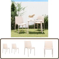Gartenstühle 2 Stk. Creme 50x46x80 cm Polypropylen - Gartensaßsessel - Balkonstuhl - Terrassentisch - Gartenmöbel - Stapelbarer Stuhl von VIDAXL
