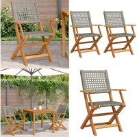 Gartenstühle 2 Stk. Grau Massivholz Akazie und Poly Rattan - Gartensaßsessel - Gartenstühle - Akzidenzholzmöbel - Rattan Möbel - Gartenmöbel Set Gartenstühle 2 Stk. Grau Massivholz Akazie und Poly Rattan - Gartensaßsessel - Gartenstühle - Akzidenzholzmöbel - Rattan Möbel - Gartenmöbel Set von VIDAXL