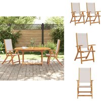 Gartenstühle 2 Stk. Klappbar Massivholz Akazie und Textilene - Gartensessel - Gartenmöbel - Holzsessel - Akzidenzholzmöbel - Outdoor Möbel von VIDAXL