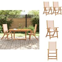 Gartenstühle 2 Stk. Klappbar Massivholz Akazie und Textilene - Gartenstühle - Holz Gartenmöbel - Akzidenzholzmöbel - Outdoor Möbel - Esszimmerstühle von VIDAXL