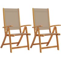 Vidaxl - Gartenstühle 2 Stk. Klappbar Massivholz Akazie und Textilene 504216 von VIDAXL