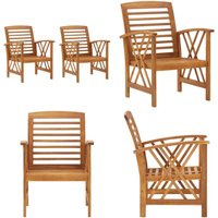 Vidaxl - Gartenstühle 2 Stk. Massivholz Akazie - Holz Gartenstuhl - Gartenmöbeln - Akaziengartenmöbel - Outdoor Möbel - Balkonmöbel - Home & Living von VIDAXL