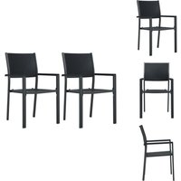 Gartenstühle 2 Stk. Schwarz Kunststoff Rattan-Optik - Gartensessel - Gartenstühle - Kunststoffe Gartenstuhl - Outdoor Möbel - Balkonmöbel Gartenstühle 2 Stk. Schwarz Kunststoff Rattan-Optik - Gartensessel - Gartenstühle - Kunststoffe Gartenstuhl - Outdoor Möbel - Balkonmöbel von VIDAXL