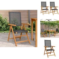 Gartenstühle 2 Stk. Schwarz Massivholz Akazie und Poly Rattan - Gartenstühle - Akaziengartenmöbel - Outdoor Möbel - Gartenlounge - Balkonmöbel Gartenstühle 2 Stk. Schwarz Massivholz Akazie und Poly Rattan - Gartenstühle - Akaziengartenmöbel - Outdoor Möbel - Gartenlounge - Balkonmöbel von VIDAXL