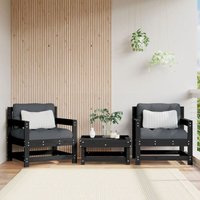 Gartenstühle 2 Stk. Schwarz Massivholz Kiefer Vidaxl 78735 von VIDAXL