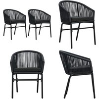 Gartenstühle 2 Stk. Schwarz PE-Rattan - Gartensaison - Gartenmöbel - Outdoor Möbel - Balkonmöbel - Sitzgelegenheit - Home & Living von VIDAXL