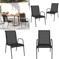 Vidaxl - Gartenstühle 2 Stk. Stahl und Textilene Schwarz - Gartenstühle - Stühlchen Für Den Garten - Esszimmerset Im Freien - Balkonmöbel Vidaxl - Gartenstühle 2 Stk. Stahl und Textilene Schwarz - Gartenstühle - Stühlchen Für Den Garten - Esszimmerset Im Freien - Balkonmöbel von VIDAXL