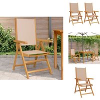 Gartenstühle 2 Stk. Taupe Massivholz Akazie & Stoff - Gartensessel - Gartenmöbel - Akzidenzholzmöbel - Outdoor Möbel - Lounge Chair von VIDAXL
