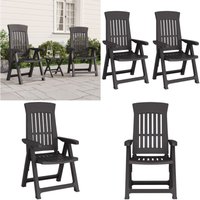 Gartenstühle 2 Stk. Verstellbar Anthrazit PP - Gartenstühle - Outdoor Möbel - Balkonmöbel - Esszimmerstühle - Lounge Chair - Home & Living von VIDAXL