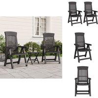 Gartenstühle 2 Stk. Verstellbar Anthrazit pp - Gartenstühle - Outdoor Möbel - Balkonmöbel - Esszimmerstühle - Lounge Chair von VIDAXL