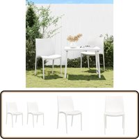 Gartenstühle 2 Stk. Weiß 50x46x80 cm Polypropylen - Gartensaßsessel - Gartenstuhl - Terrassentisch - Outdoor Möbel - Stapelbarer Stuhl von VIDAXL