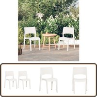 Gartenstühle 2 Stk. Weiß Polypropylen - Gartensaßsessel - Gartenstühle - Outdoor Möbel - Balkonmöbel - Terrasse Möbeln von VIDAXL