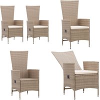 Vidaxl - Gartenstühle 2 Stk. mit Auflagen Poly Rattan Beige - Gartensessel - Gartenmöbel - Outdoor Möbel - Lounge Chair - Relaxsessel - Home & Living von VIDAXL