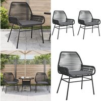 Gartenstühle 2 Stk. mit Kissen Schwarz Poly Rattan - Gartenstühle - Outdoormöbel - Balkonmöbel - Esszimmerstühle - Lounge Chair - Home & Living Gartenstühle 2 Stk. mit Kissen Schwarz Poly Rattan - Gartenstühle - Outdoormöbel - Balkonmöbel - Esszimmerstühle - Lounge Chair - Home & Living von VIDAXL
